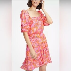 Ted Baker Pink and Orange Floral Midi Dress